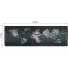 XXL méretű 88x30 cm-es szürke egérpad és billentyűzet alátét, csúszásmentes gumi aljjal