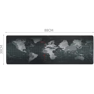 XXL méretű 88x30 cm-es szürke egérpad és billentyűzet alátét, csúszásmentes gumi aljjal