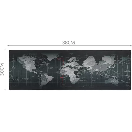 XXL méretű 88x30 cm-es szürke egérpad és billentyűzet alátét, csúszásmentes gumi aljjal