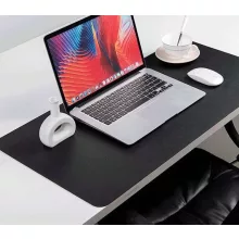 XXL méretű 90x45 cm-es fekete egérpad és billentyűzet pad varrott szélekkel és vízálló felülettel