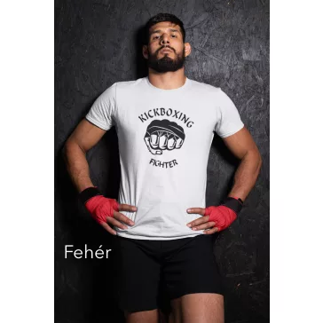 Kickboxing Fighter feliratos prémium pamut póló kick-box edzéshez