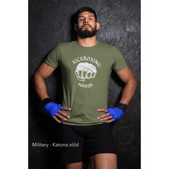 Kickboxing Fighter feliratos prémium pamut póló kick-box edzéshez