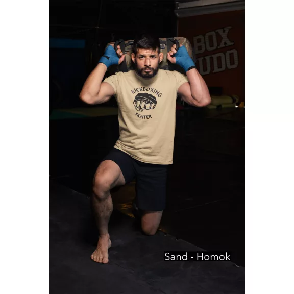 Kickboxing Fighter feliratos prémium pamut póló kick-box edzéshez
