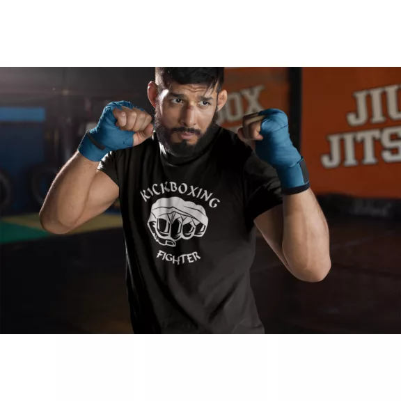 Kickboxing Fighter feliratos prémium pamut póló kick-box edzéshez