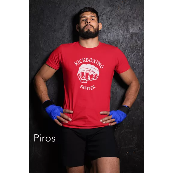 Kickboxing Fighter feliratos prémium pamut póló kick-box edzéshez