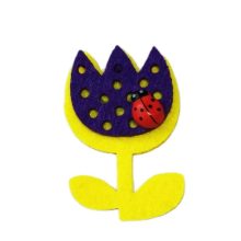 Filc tulipán katicával-öntapadós