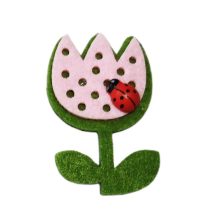 Filc tulipán katicával-öntapadós