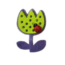 Filc tulipán katicával-öntapadós