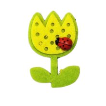 Filc tulipán katicával-öntapadós
