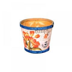 Tulipánmintás fa kaspó 