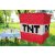 Minecraft Tnt bomba pinyáta édességekkel töltve egy vidám születésnapi bulin.