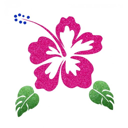 Csillámtetoválás matrica  - Trópusi virág 10x8 cm