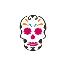 Festősablon, stencil Mexikói cukorkoponya minta