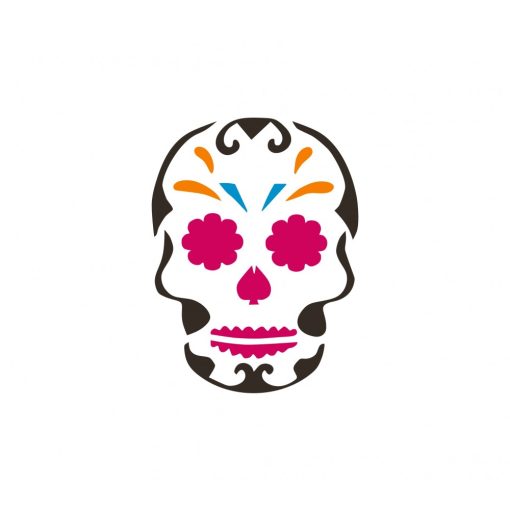 Festősablon, stencil Mexikói cukorkoponya minta