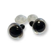 Üvegszem beszúrható, fekete, 15mm