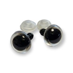Üvegszem beszúrható, fekete, 15mm