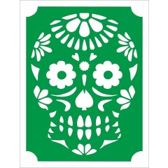   10x8 cm-es Csillám tetoválás sablon -Mexikói cukor koponya 1