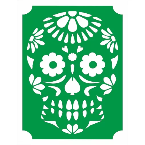 10x8 cm-es Csillám tetoválás sablon -Mexikói cukor koponya 1