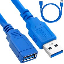 1,5 méteres fekete árnyékolt USB 3.0 hosszabbító kábel apa-anya