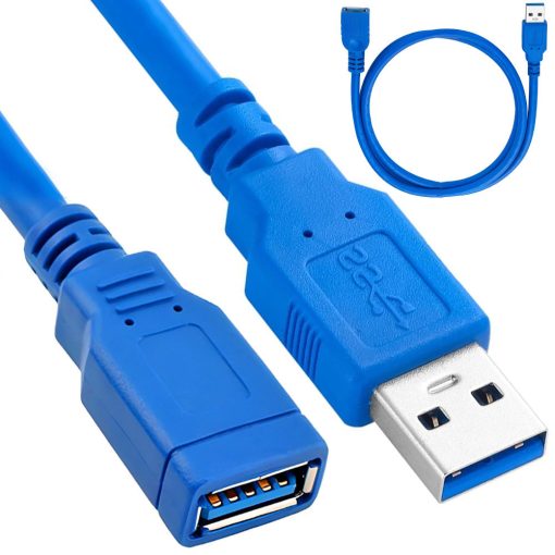 1,5 méteres fekete árnyékolt USB 3.0 hosszabbító kábel apa-anya