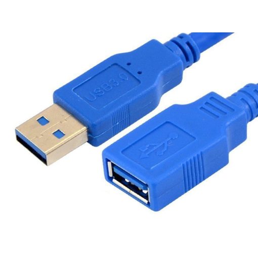 1,5 méteres fekete árnyékolt USB 3.0 hosszabbító kábel apa-anya