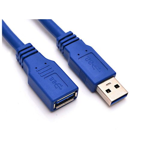 1,5 méteres fekete árnyékolt USB 3.0 hosszabbító kábel apa-anya