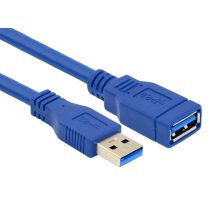 1,5 méteres fekete árnyékolt USB 3.0 hosszabbító kábel apa-anya