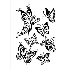 Festő sablon, stencil - lepkék minták A4