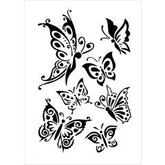Festő sablon, stencil - lepkék minták A4