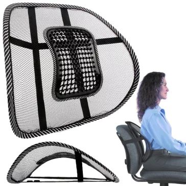 38x37 cm-es fekete hálós ergonomikus háttámla masszírozó betéttel