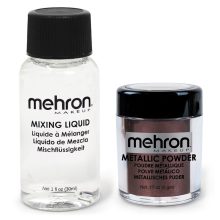 Mehron Metallic Powder Bronze + - Mixing Liquid 