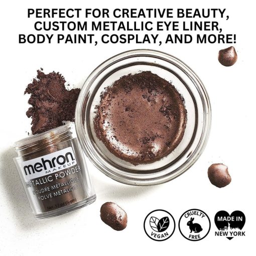 Mehron Metallic Powder Bronze + - Mixing Liquid 