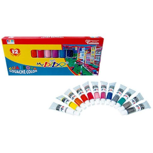 Tempera készlet tubusos Mydido 12 színű - 12x9ml 