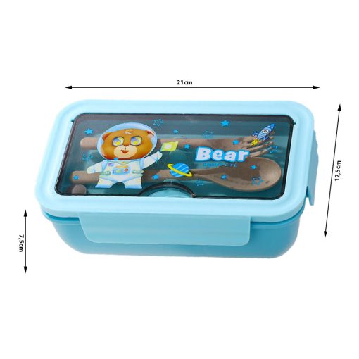 Uzsonnás Doboz Evőeszközzel Kék 21x12,5x7,5cm