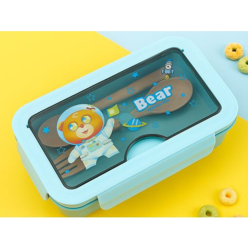 Uzsonnás Doboz Evőeszközzel Kék 21x12,5x7,5cm