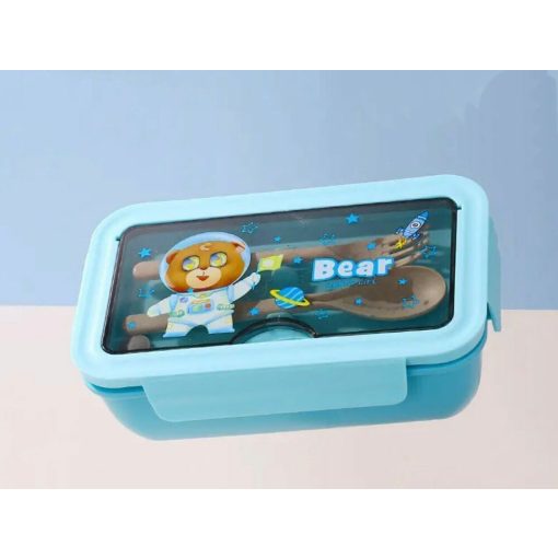 Uzsonnás Doboz Evőeszközzel Kék 21x12,5x7,5cm