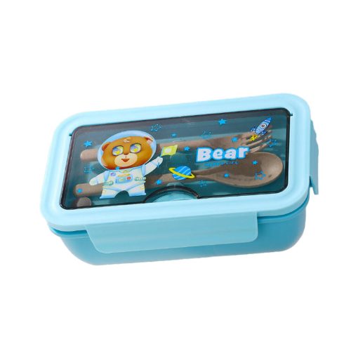 Uzsonnás Doboz Evőeszközzel Kék 21x12,5x7,5cm