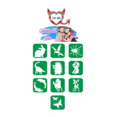   Mk Body Deco Csillámtetoválás sablon szett 10 db-os - Állatok