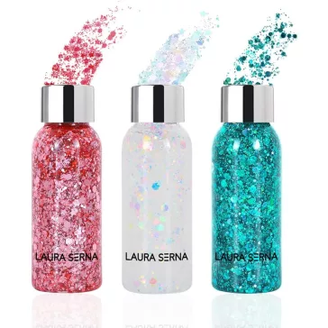 Laura Serna Chunky face and Body glitter gel - Türkiz