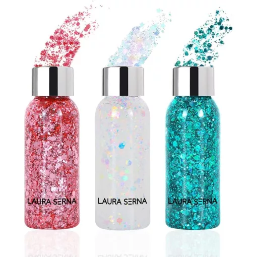 Laura Serna Chunky face and Body glitter gel - Türkiz