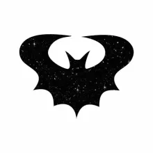 4x4cm Csillámtetoválás sablon denevér 03