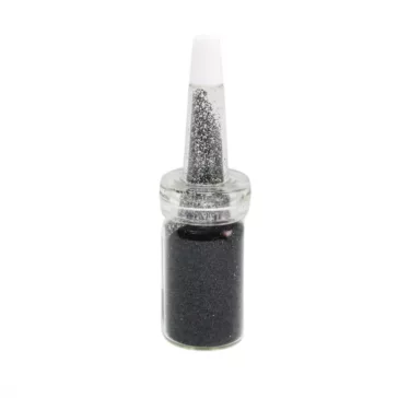 Csillámpor csőrös üvegben - Fekete 7 ml