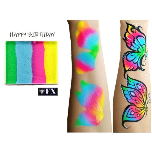 Diamond FX uv-neon csíkos arcfesték - Happy Birthday 50g