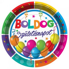 Happy Birthday papír tányér - 10 db/csomag