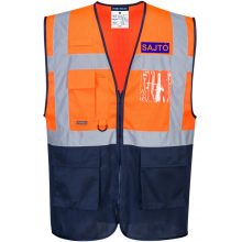 Vezetői Kéttónusú láthatósági mellény - Press, Photo, Sajtó, Fotó felirattal