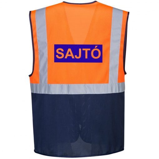Vezetői Kéttónusú láthatósági mellény - Press, Photo, Sajtó, Fotó felirattal