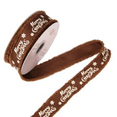   Merry Christmas bolyhos szélű szalag - 23 mm széles, több színben
