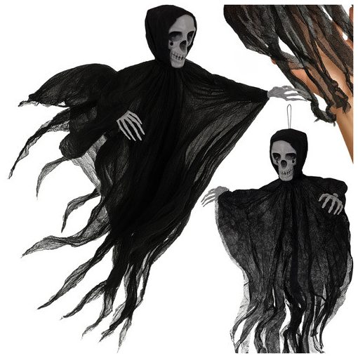 Ruhhy Fekete Akasztós Csontváz Dekoráció 70 cm - Halloween Zombi Szellem Dísz