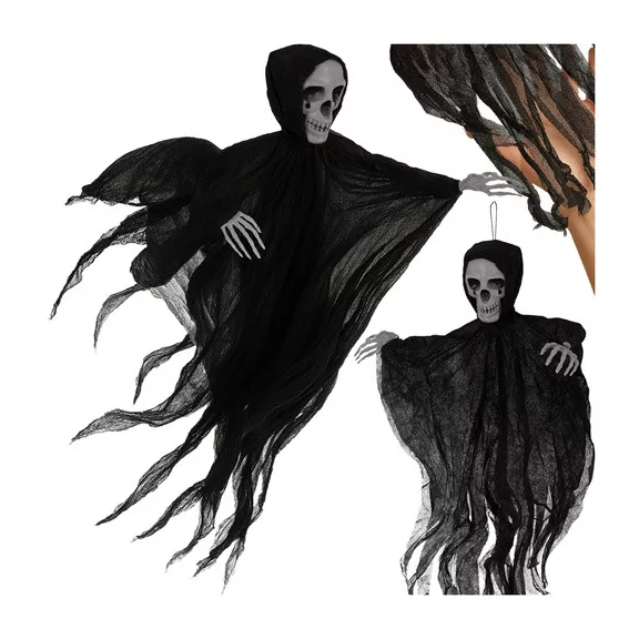 Ruhhy Fekete Akasztós Csontváz Dekoráció 70 cm - Halloween Zombi Szellem Dísz