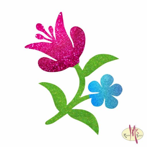 5x5 cm-es Csillámtetoválás sablon  - Virág 464